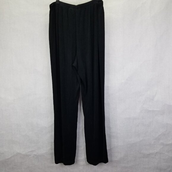 Chico's Travelers Pants Women’s XL Short Slinky Wide Leg Pull On Crop Black - Picture 7 of 12